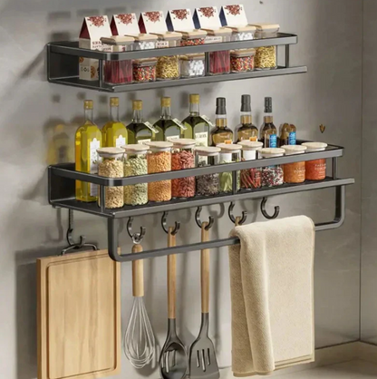 Space Saving Kitchen Wall Shelf Storage Unit