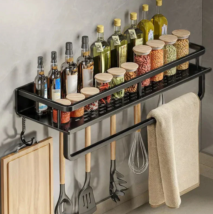 Space Saving Kitchen Wall Shelf Storage Unit