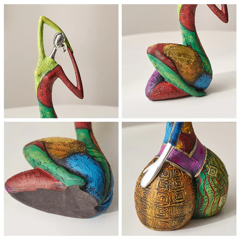 Vibrant Female Figurine Resin Art Statue for Home Decoration
