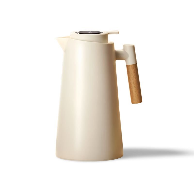 Smart Thermal Jug with Touchscreen and Wood Grip
