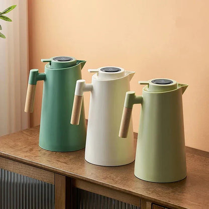 Smart Thermal Jug with Touchscreen and Wood Grip