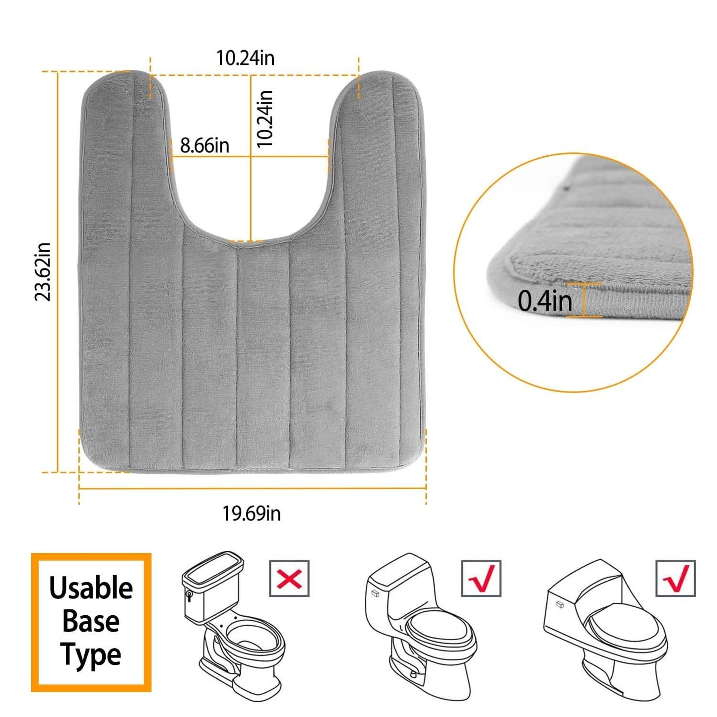 Contoured Anti-Slip Bathroom Mat
