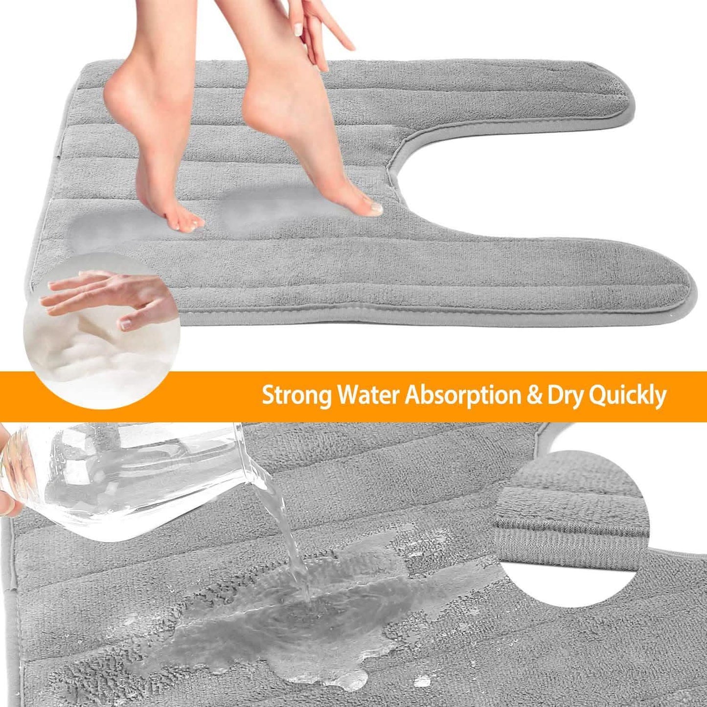 Contoured Anti-Slip Bathroom Mat