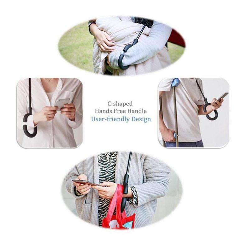 Windproof Reversible Handsfree Compact Umbrella