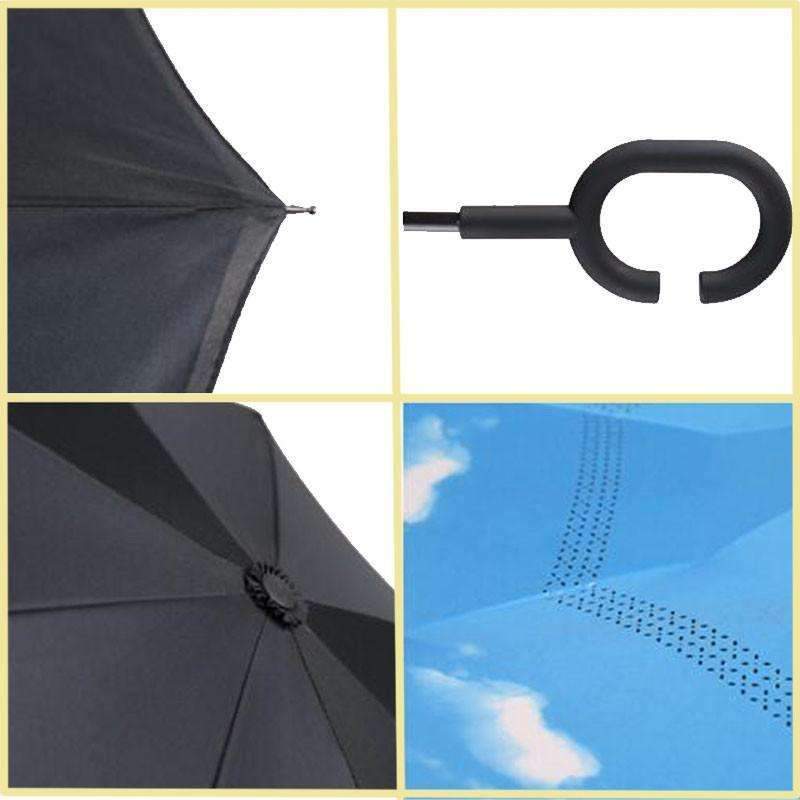 Windproof Reversible Handsfree Compact Umbrella