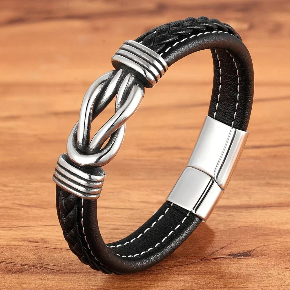 Timeless Love Knot Genuine Leather Bracelet