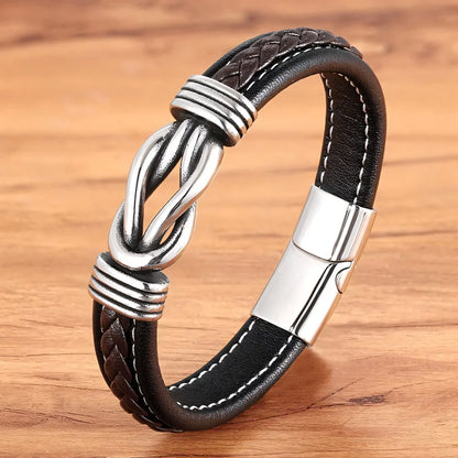 Timeless Love Knot Genuine Leather Bracelet