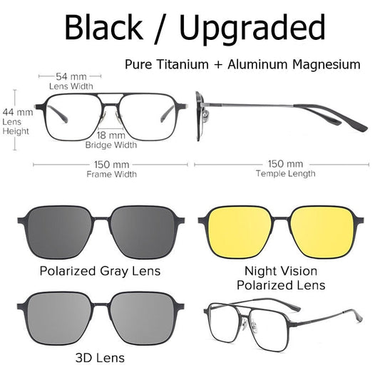 Strong Titanium Magnetic Clip On Sunglasses - Befez