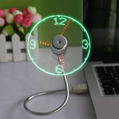Compact LED Desk Fan Clock with USB - Befez