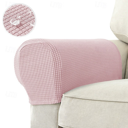 Soft Chair Armrest Covers - Elastic Set of 2, Red