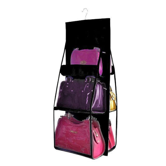 Befez | Overdoor Handbag Holder 6 Pocket Clear Closet Organizer - Befez