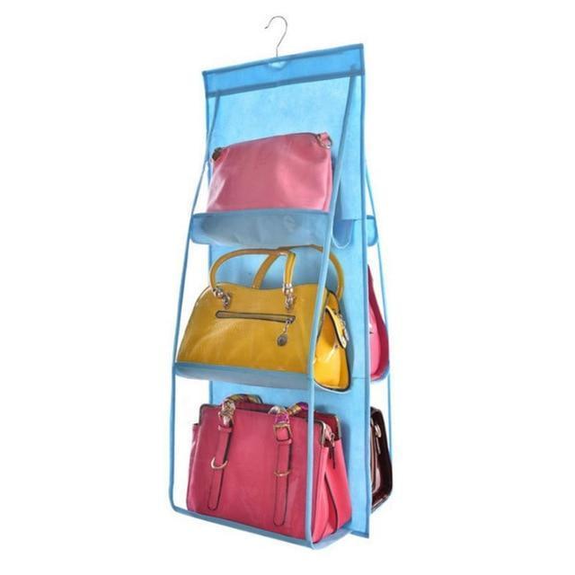 Befez | Overdoor Handbag Holder 6 Pocket Clear Closet Organizer