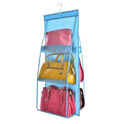Befez | Overdoor Handbag Holder 6 Pocket Clear Closet Organizer