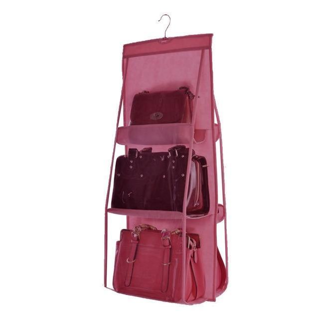 Befez | Overdoor Handbag Holder 6 Pocket Clear Closet Organizer