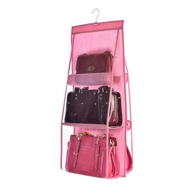 Befez | Overdoor Handbag Holder 6 Pocket Clear Closet Organizer