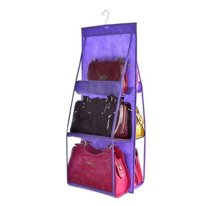 Befez | Overdoor Handbag Holder 6 Pocket Clear Closet Organizer