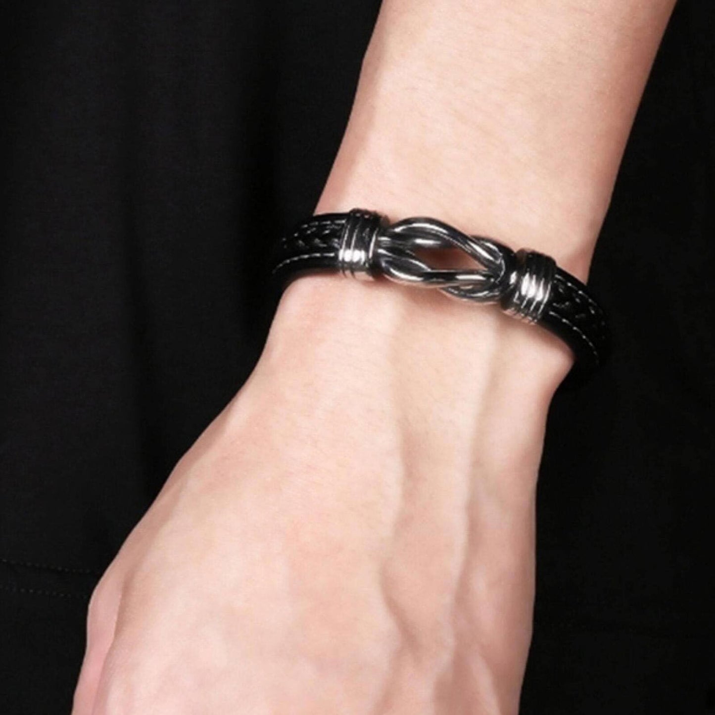 Leather Knot Bracelet for Men, Grandmother Gift