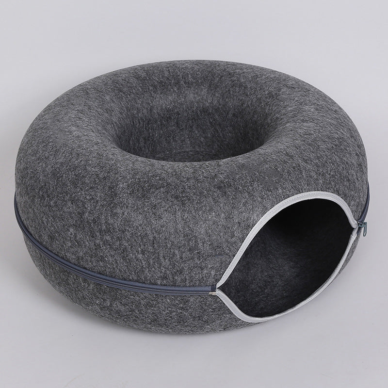 Cozy 2-in-1 Cat Donut Bed