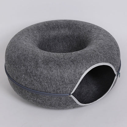 Cozy 2-in-1 Cat Donut Bed
