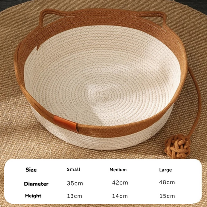 Cozy Natural Fiber Cat Bed Cushion
