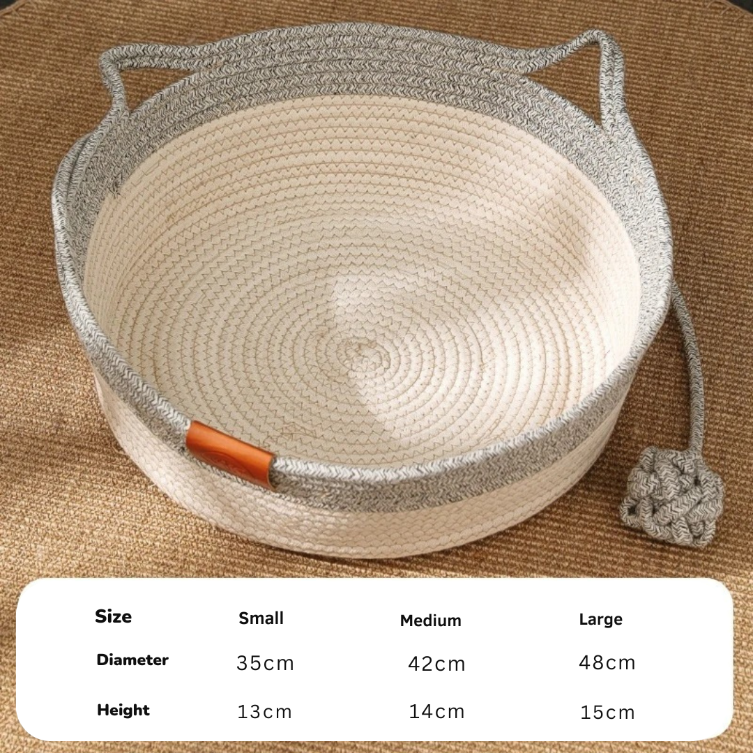 Cozy Natural Fiber Cat Bed Cushion