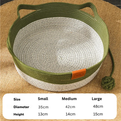 Cozy Natural Fiber Cat Bed Cushion