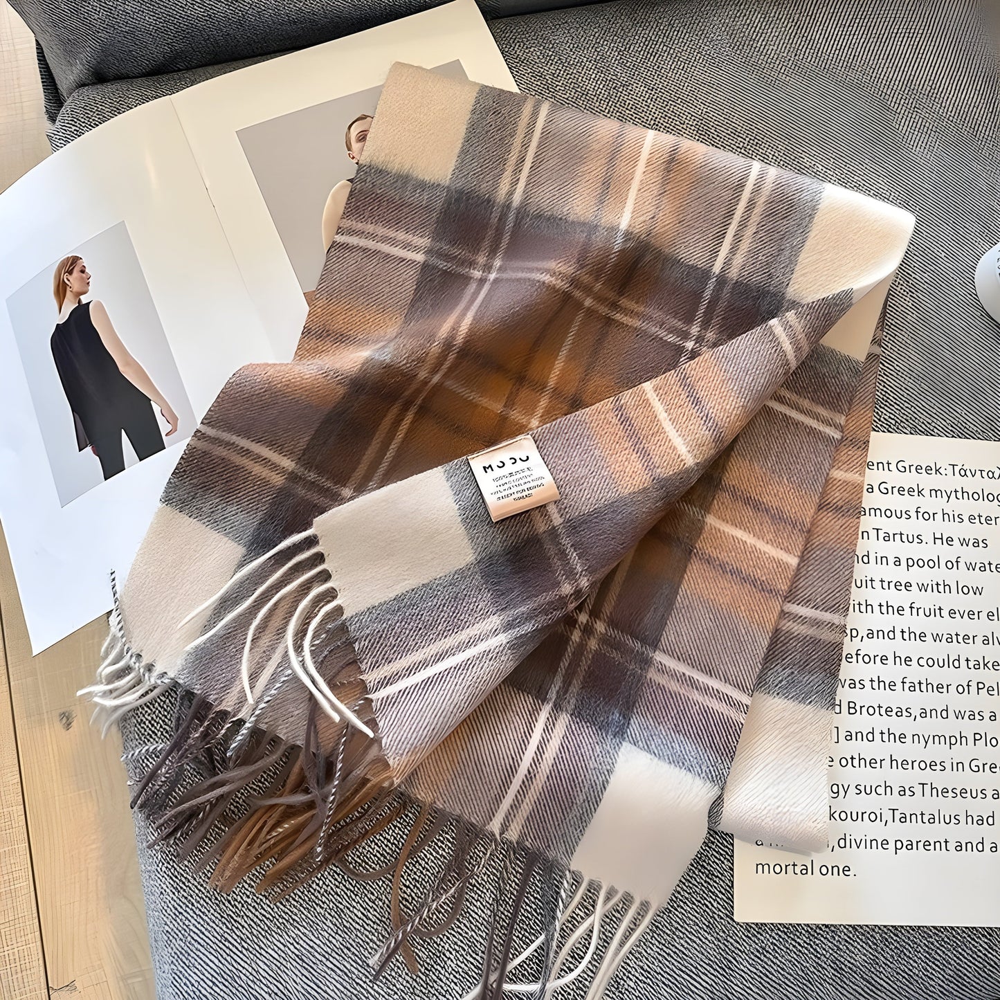Warm Plaid Cashmere Women's Winter Scarf
