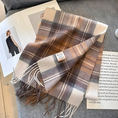 Warm Plaid Cashmere Women's Winter Scarf