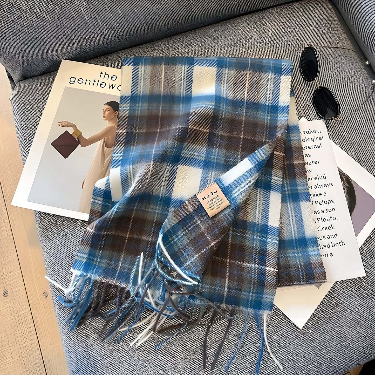 Warm Plaid Cashmere Women's Winter Scarf