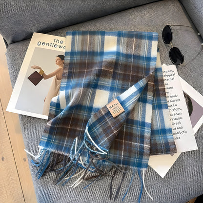 Warm Plaid Cashmere Women's Winter Scarf