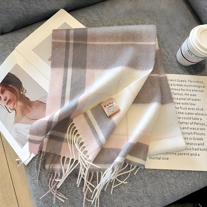 Warm Plaid Cashmere Women's Winter Scarf