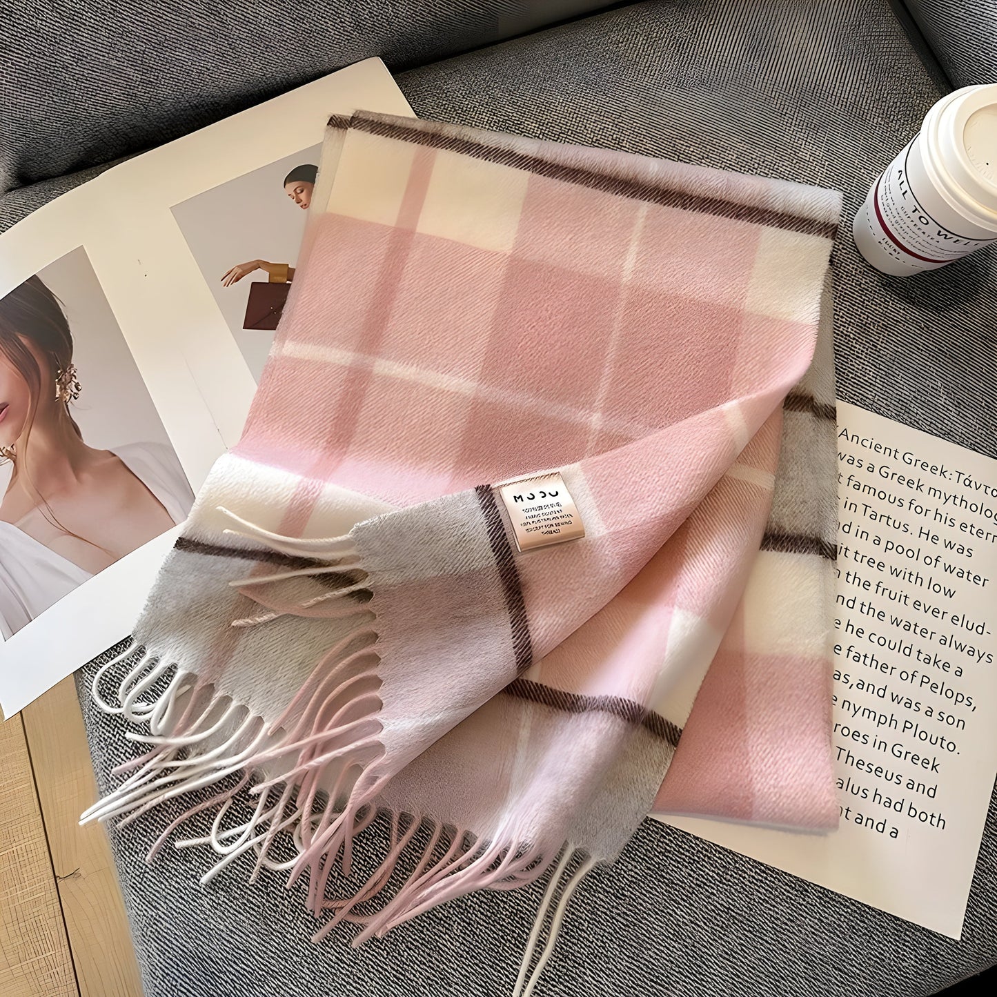 Warm Plaid Cashmere Women's Winter Scarf