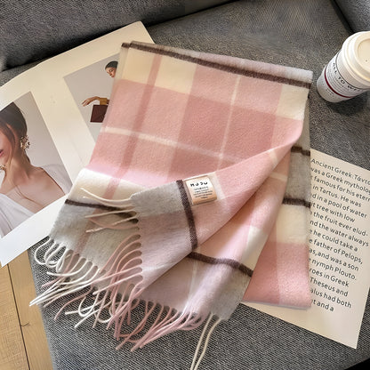 Warm Plaid Cashmere Women's Winter Scarf