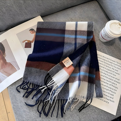 Warm Plaid Cashmere Women's Winter Scarf