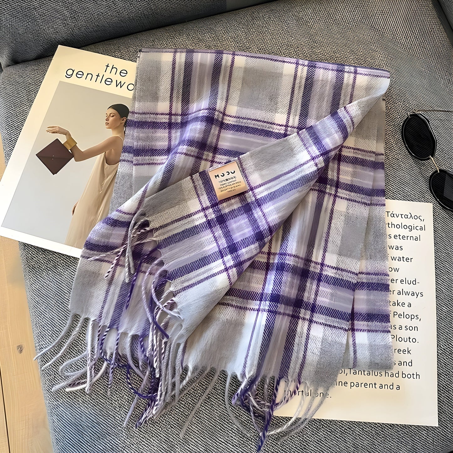 Warm Plaid Cashmere Women's Winter Scarf - Befez