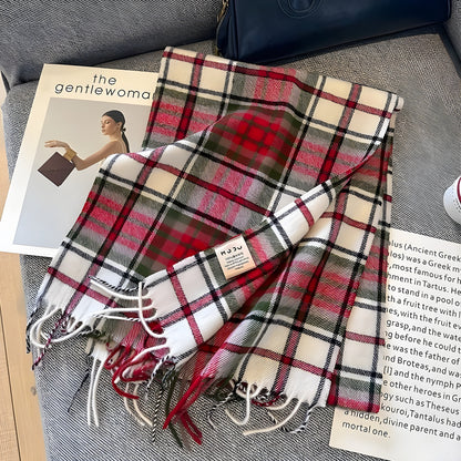 Warm Plaid Cashmere Women's Winter Scarf