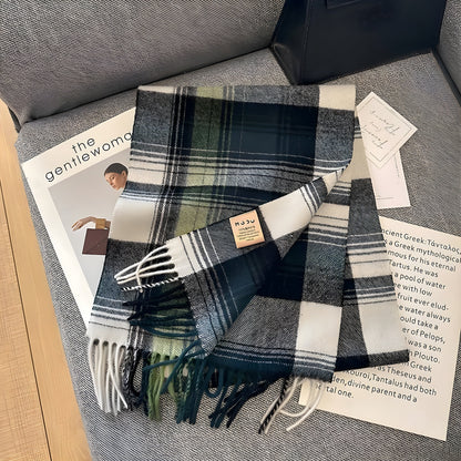 Warm Plaid Cashmere Women's Winter Scarf