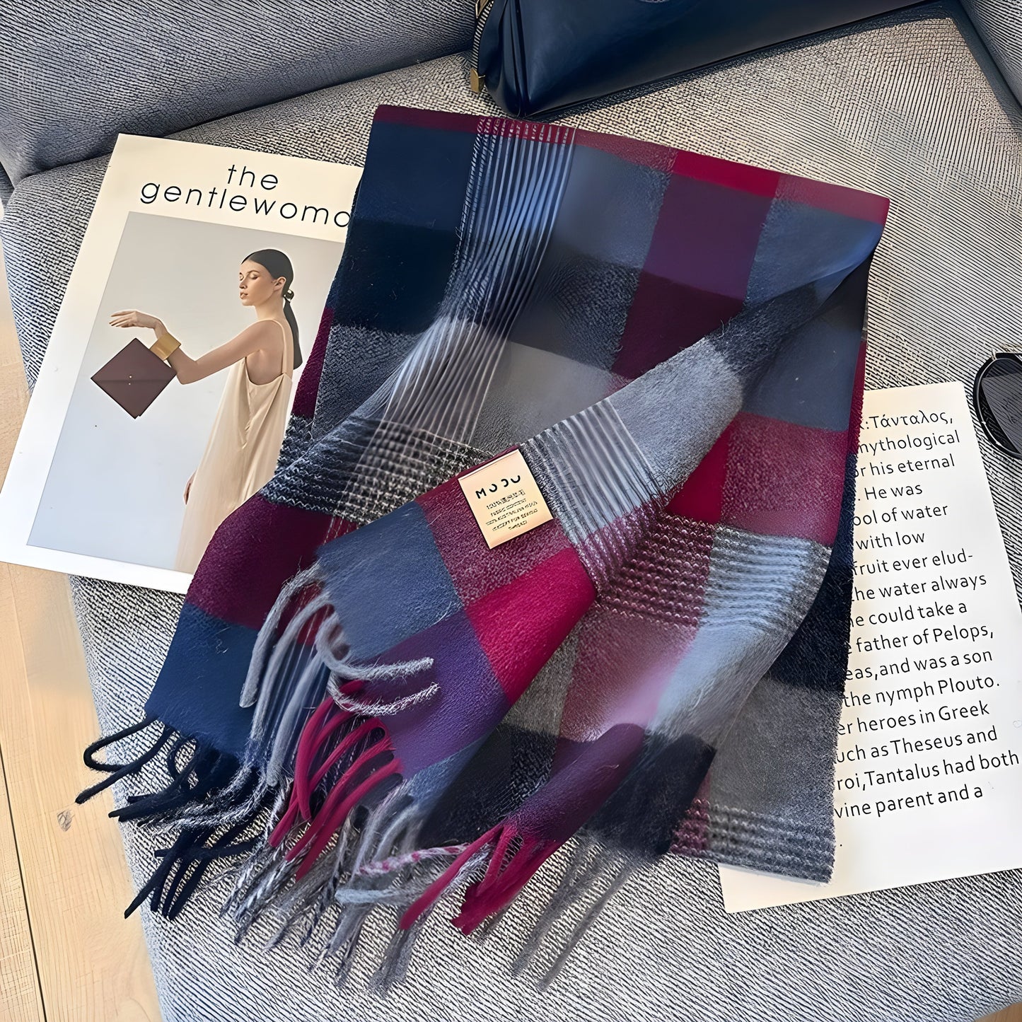 Warm Plaid Cashmere Women's Winter Scarf