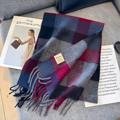 Warm Plaid Cashmere Women's Winter Scarf