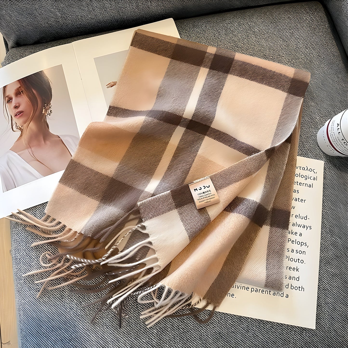 Warm Plaid Cashmere Women's Winter Scarf