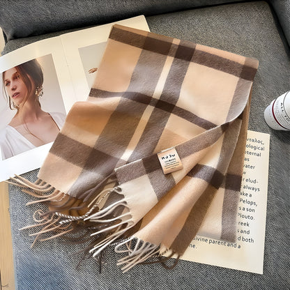 Warm Plaid Cashmere Women's Winter Scarf