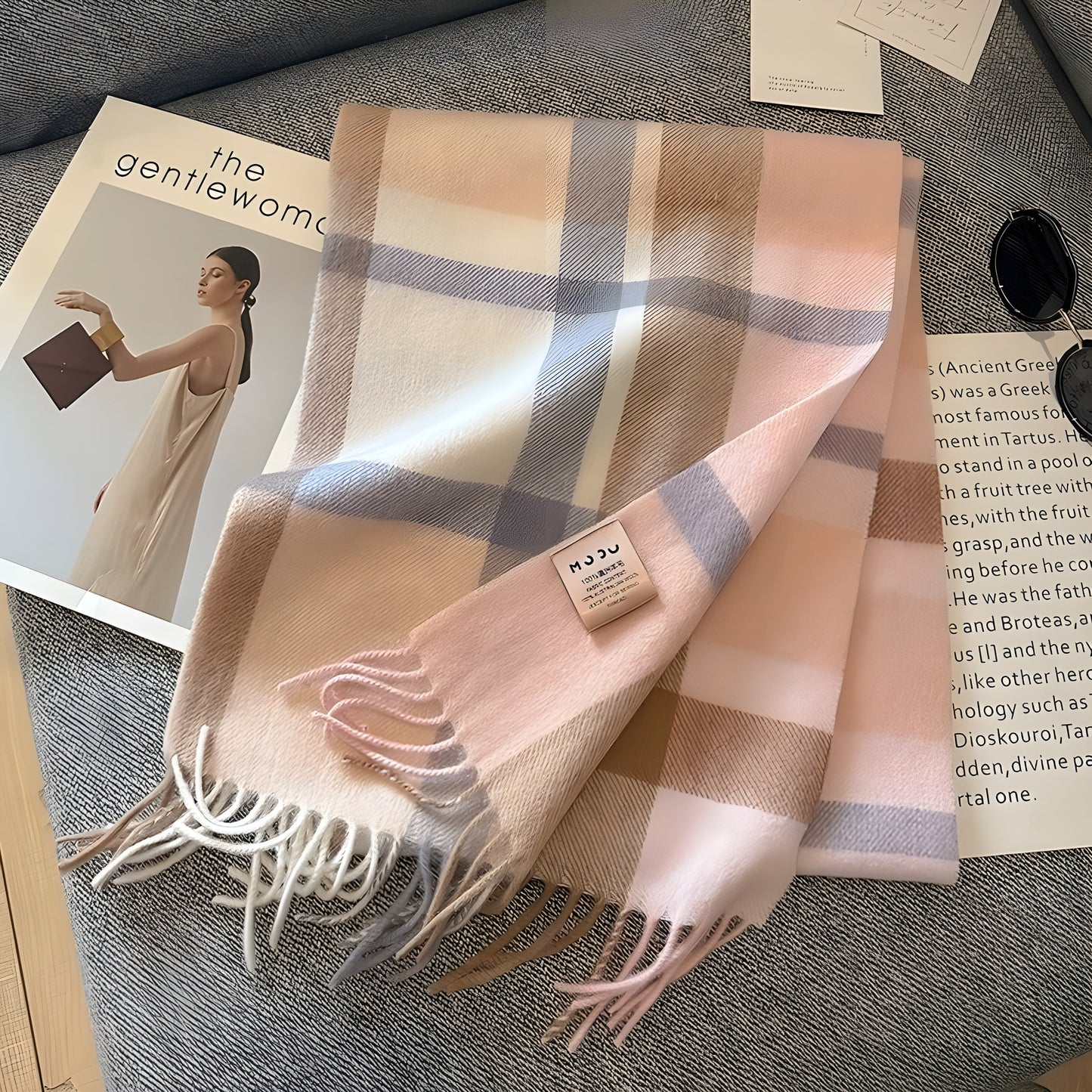 Warm Plaid Cashmere Women's Winter Scarf