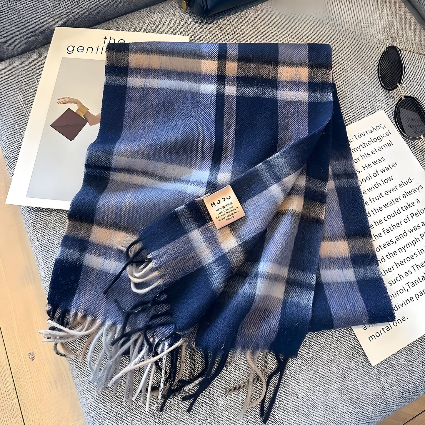 Warm Plaid Cashmere Women's Winter Scarf