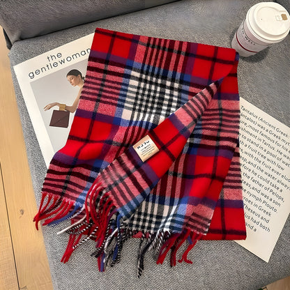 Warm Plaid Cashmere Women's Winter Scarf