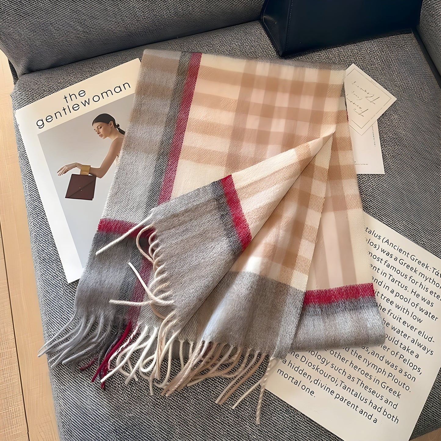Warm Plaid Cashmere Women's Winter Scarf