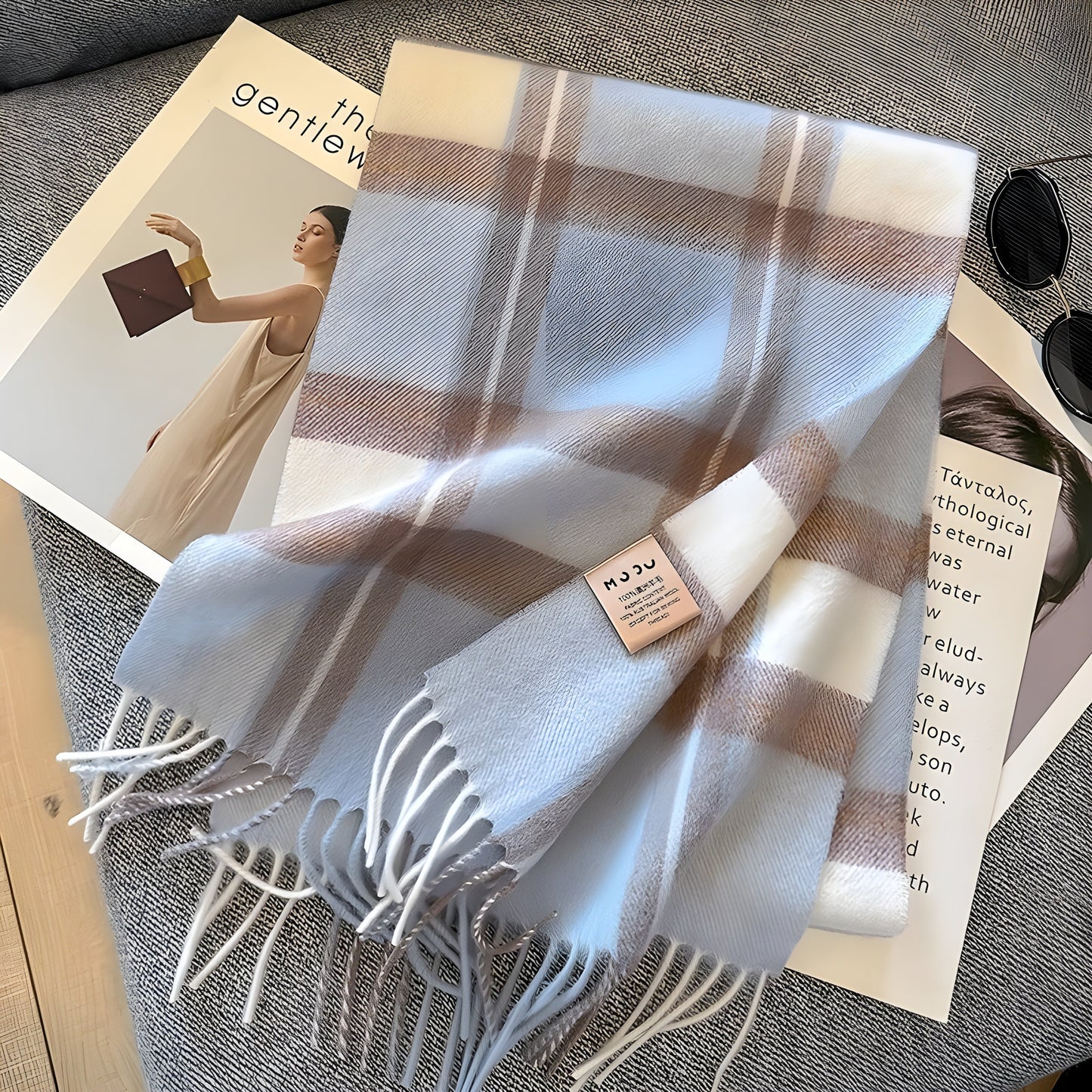 Warm Plaid Cashmere Women's Winter Scarf