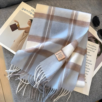 Warm Plaid Cashmere Women's Winter Scarf