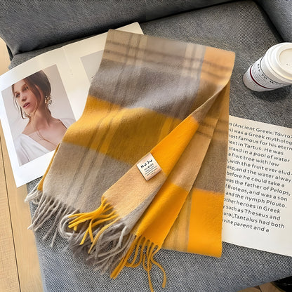 Warm Plaid Cashmere Women's Winter Scarf