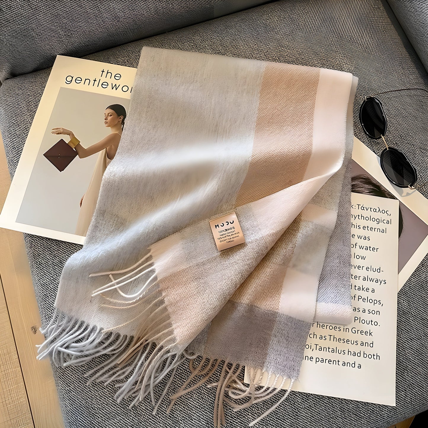 Warm Plaid Cashmere Women's Winter Scarf