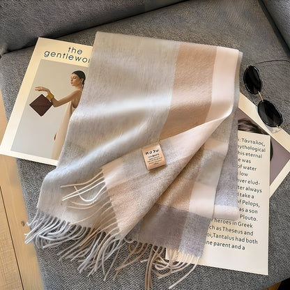 Warm Plaid Cashmere Women's Winter Scarf